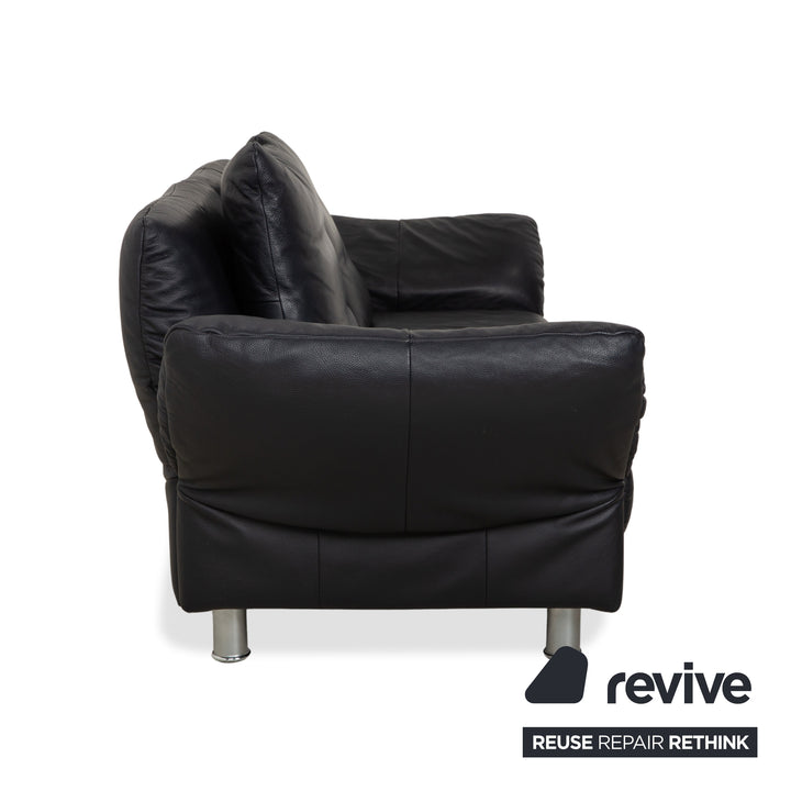 Rolf Benz 510 Leder Dreisitzer Dunkelblau manuelle Funktion Sofa Couch