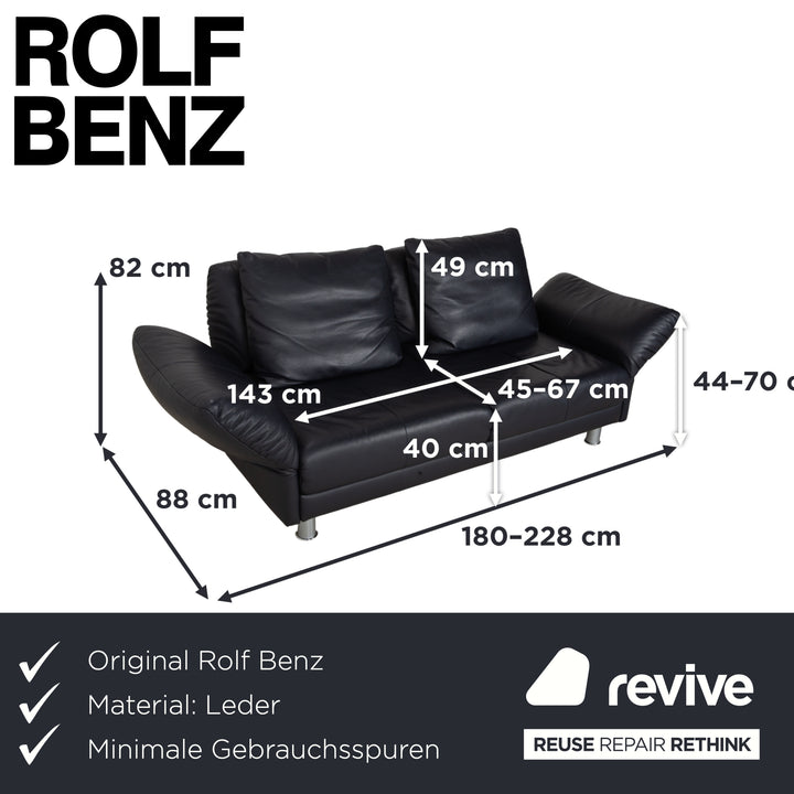 Rolf Benz 510 Leder Dreisitzer Dunkelblau manuelle Funktion Sofa Couch