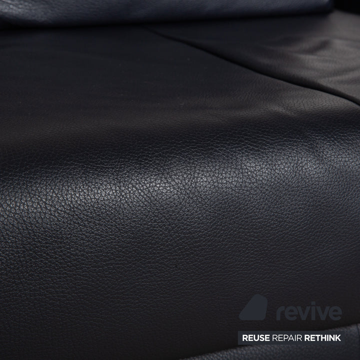 Rolf Benz 510 Leder Dreisitzer Dunkelblau manuelle Funktion Sofa Couch