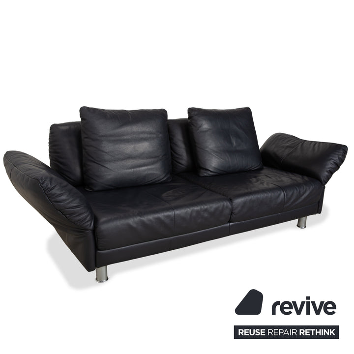 Rolf Benz 510 Leder Dreisitzer Dunkelblau manuelle Funktion Sofa Couch