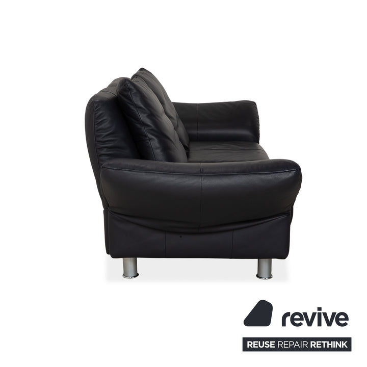 Rolf Benz 510 Leder Dreisitzer Dunkelblau manuelle Funktion Sofa Couch