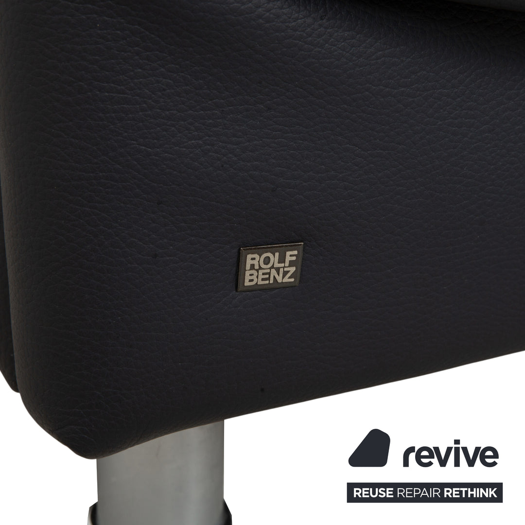 Rolf Benz 510 Leder Dreisitzer Dunkelblau manuelle Funktion Sofa Couch