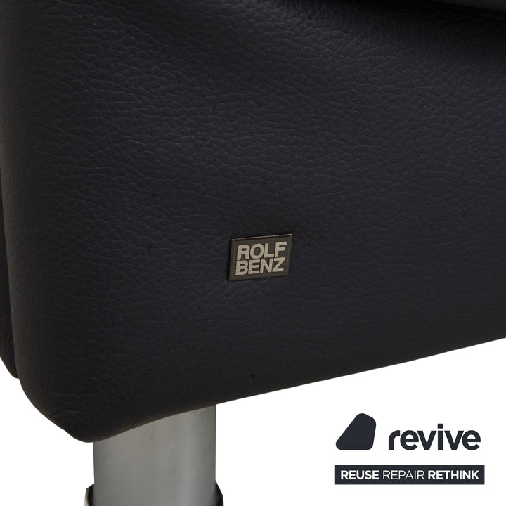 Rolf Benz 510 Leder Dreisitzer Dunkelblau manuelle Funktion Sofa Couch