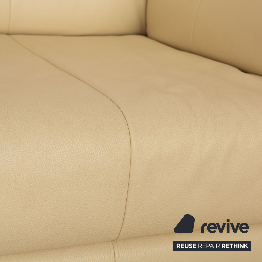 Rolf Benz 510 leather two-seater beige manual function sofa couch