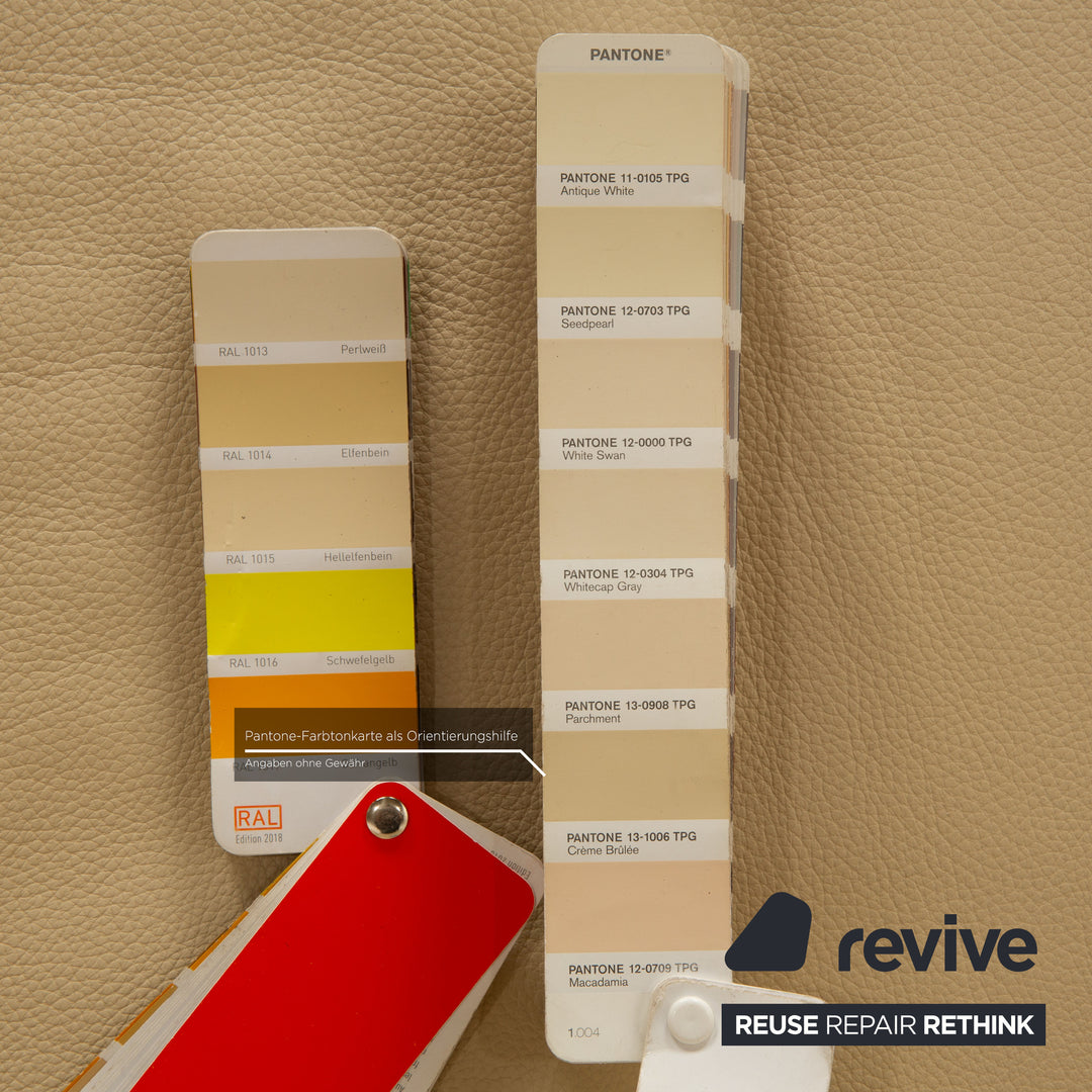 Rolf Benz 510 leather two-seater beige manual function sofa couch