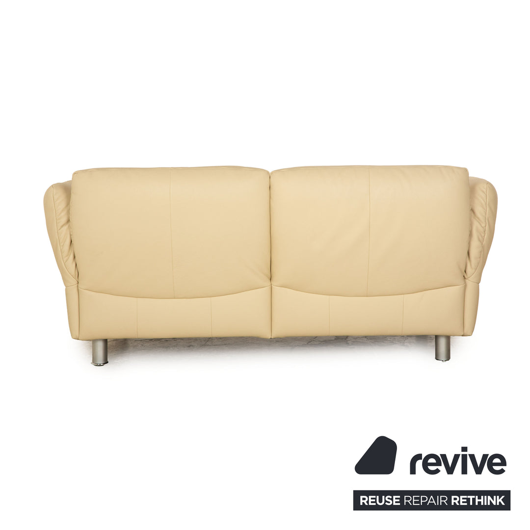 Rolf Benz 510 leather two-seater beige manual function sofa couch