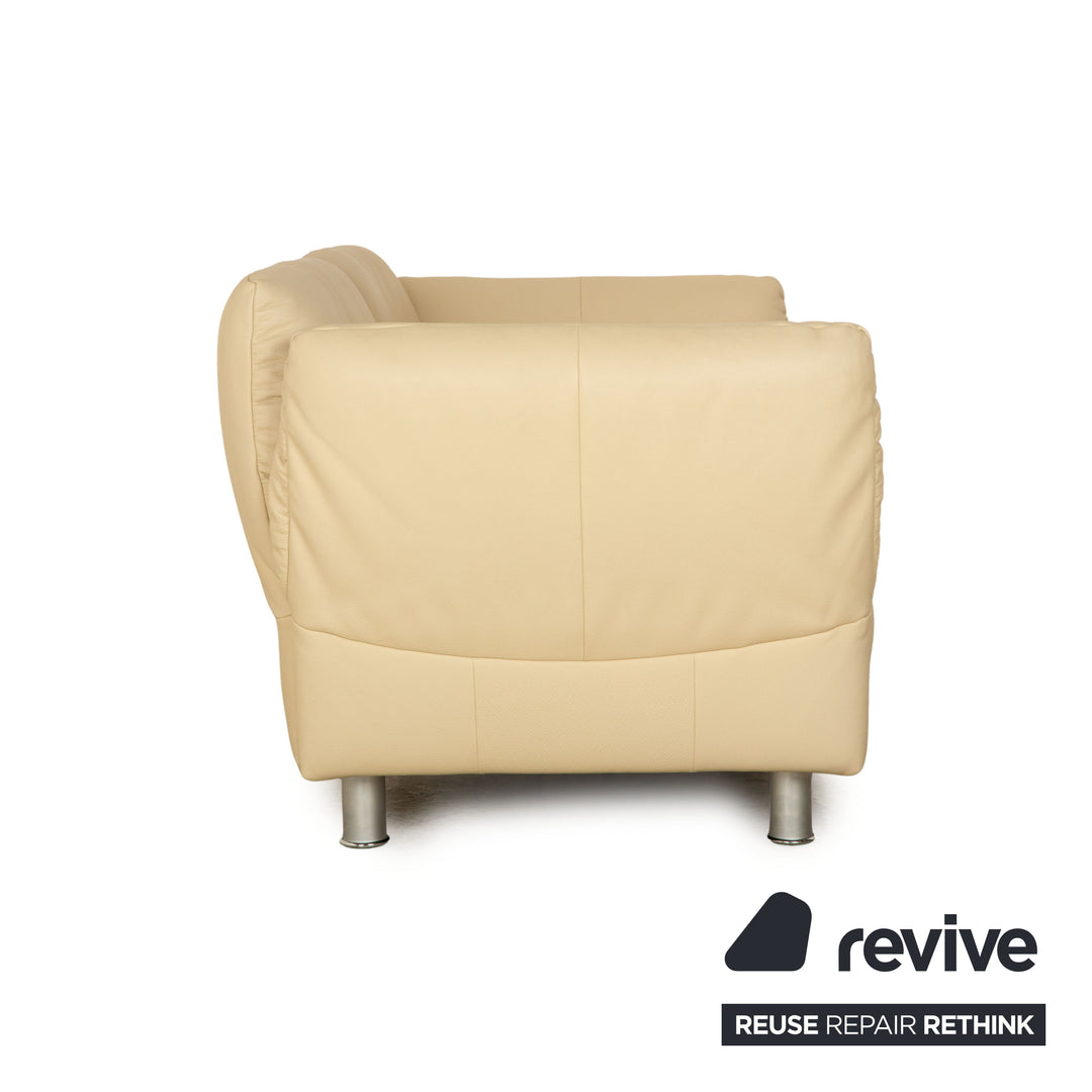 Rolf Benz 510 leather two-seater beige manual function sofa couch