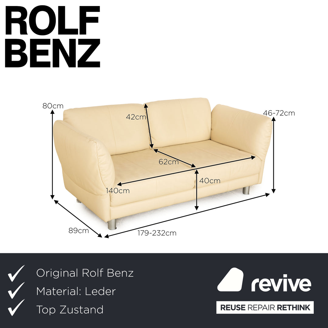 Rolf Benz 510 leather two-seater beige manual function sofa couch