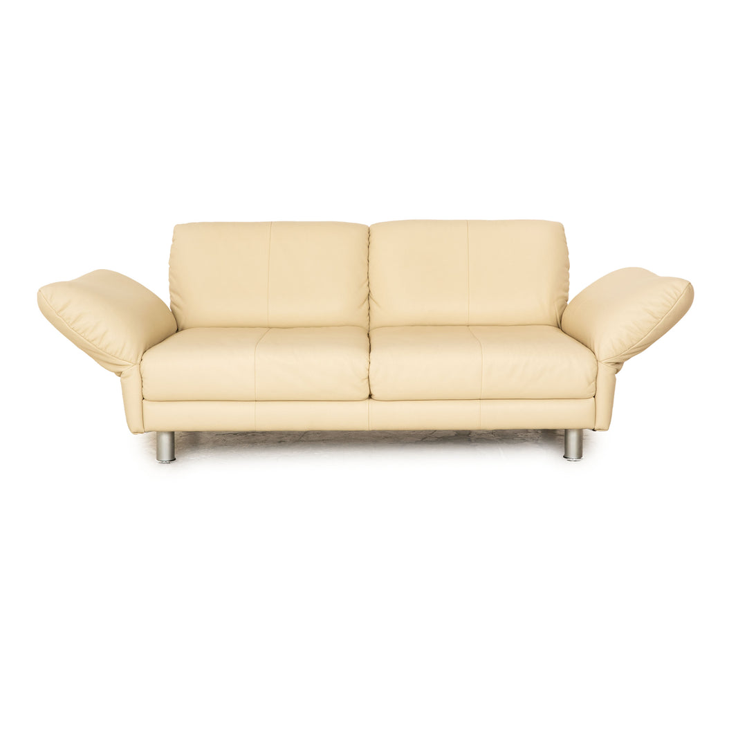 Rolf Benz 510 leather two-seater beige manual function sofa couch