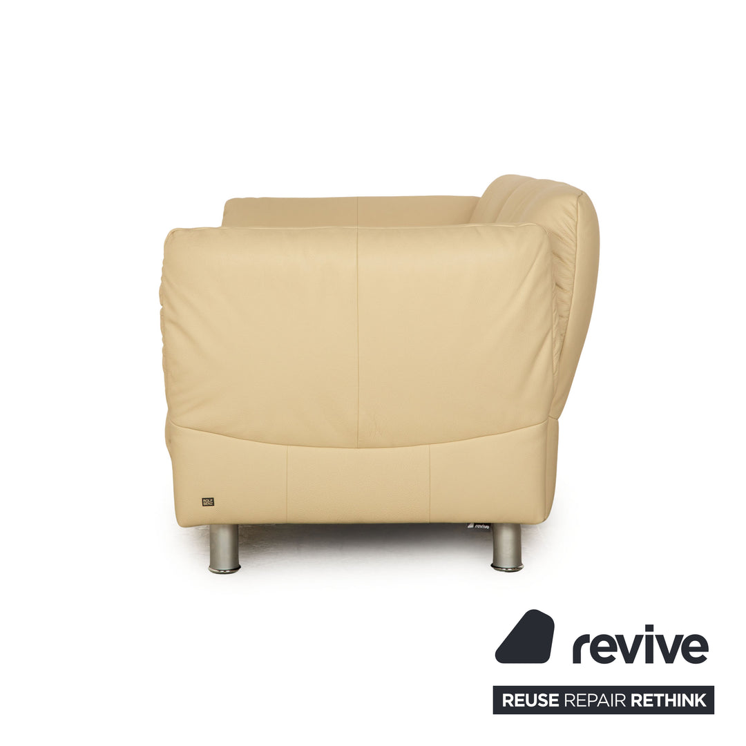 Rolf Benz 510 leather two-seater beige manual function sofa couch