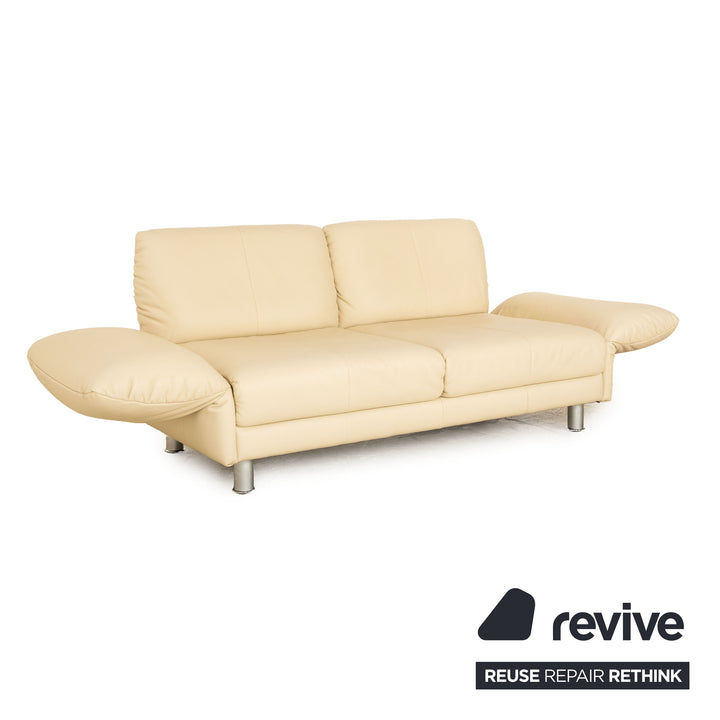 Rolf Benz 510 leather two-seater beige manual function sofa couch