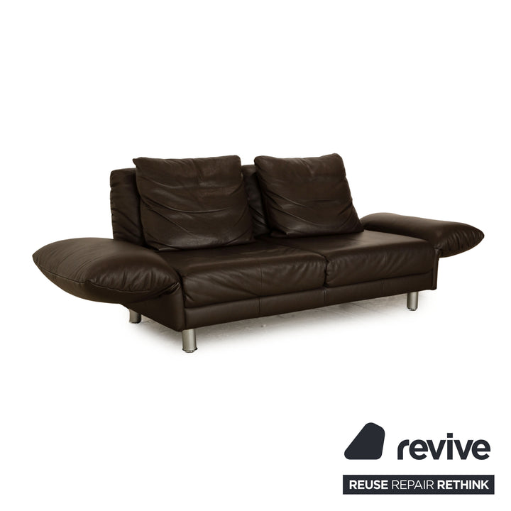 Rolf Benz 510 Leather Two Seater Brown Manual Function Sofa Couch