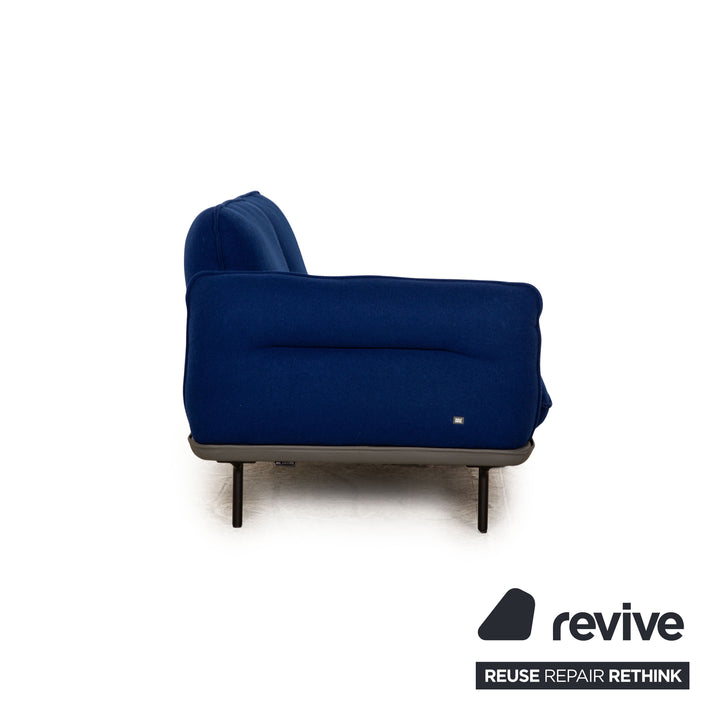 Rolf Benz 515 Addit Stoff Zweisitzer Blau Ledergestell Sofa Couch