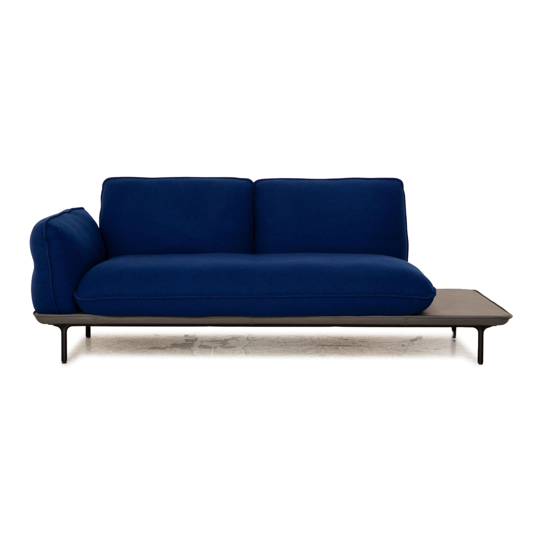 Rolf Benz 515 Addit fabric two-seater blue leather frame sofa couch