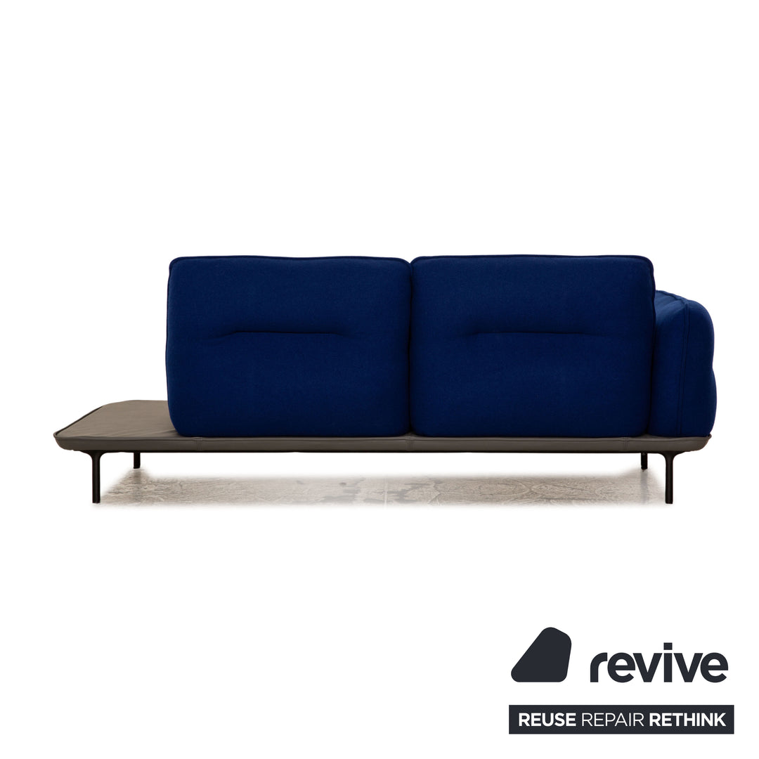 Rolf Benz 515 Addit Stoff Zweisitzer Blau Ledergestell Sofa Couch