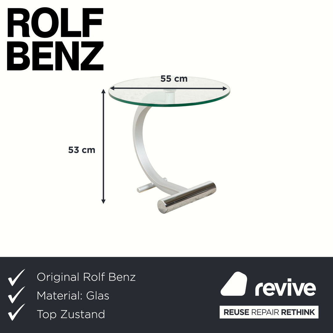 Rolf Benz 5170 Glas Couchtisch Silber