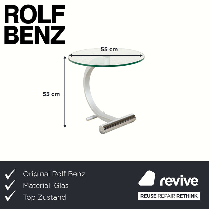 Rolf Benz 5170 Glas Couchtisch Silber
