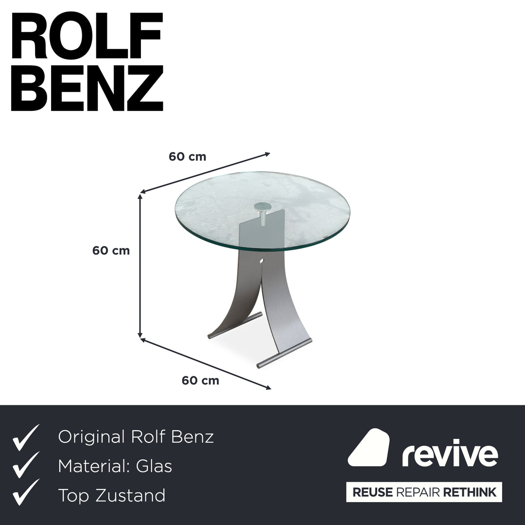 Rolf Benz 5170 Glas Couchtisch Silber
