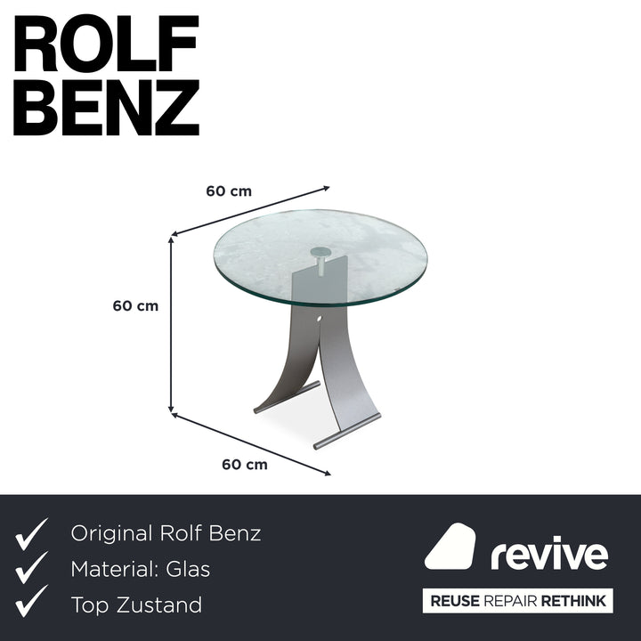 Rolf Benz 5170 Glas Couchtisch Silber