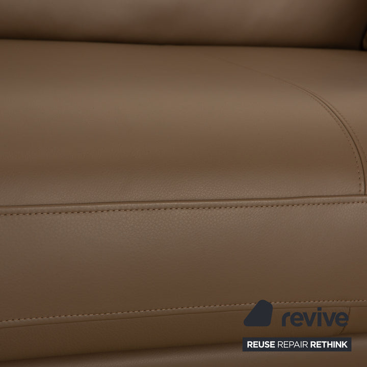 Rolf Benz 525 Rondo Canapé 2 Places en Cuir Gris Beige