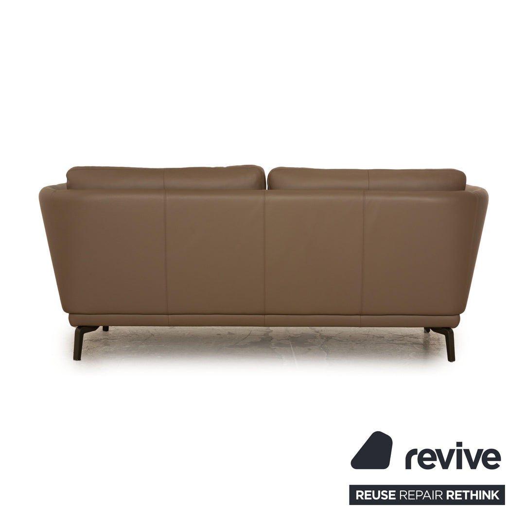 Rolf Benz 525 Rondo Canapé 2 Places en Cuir Gris Beige