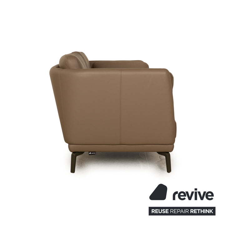 Rolf Benz 525 Rondo Canapé 2 Places en Cuir Gris Beige