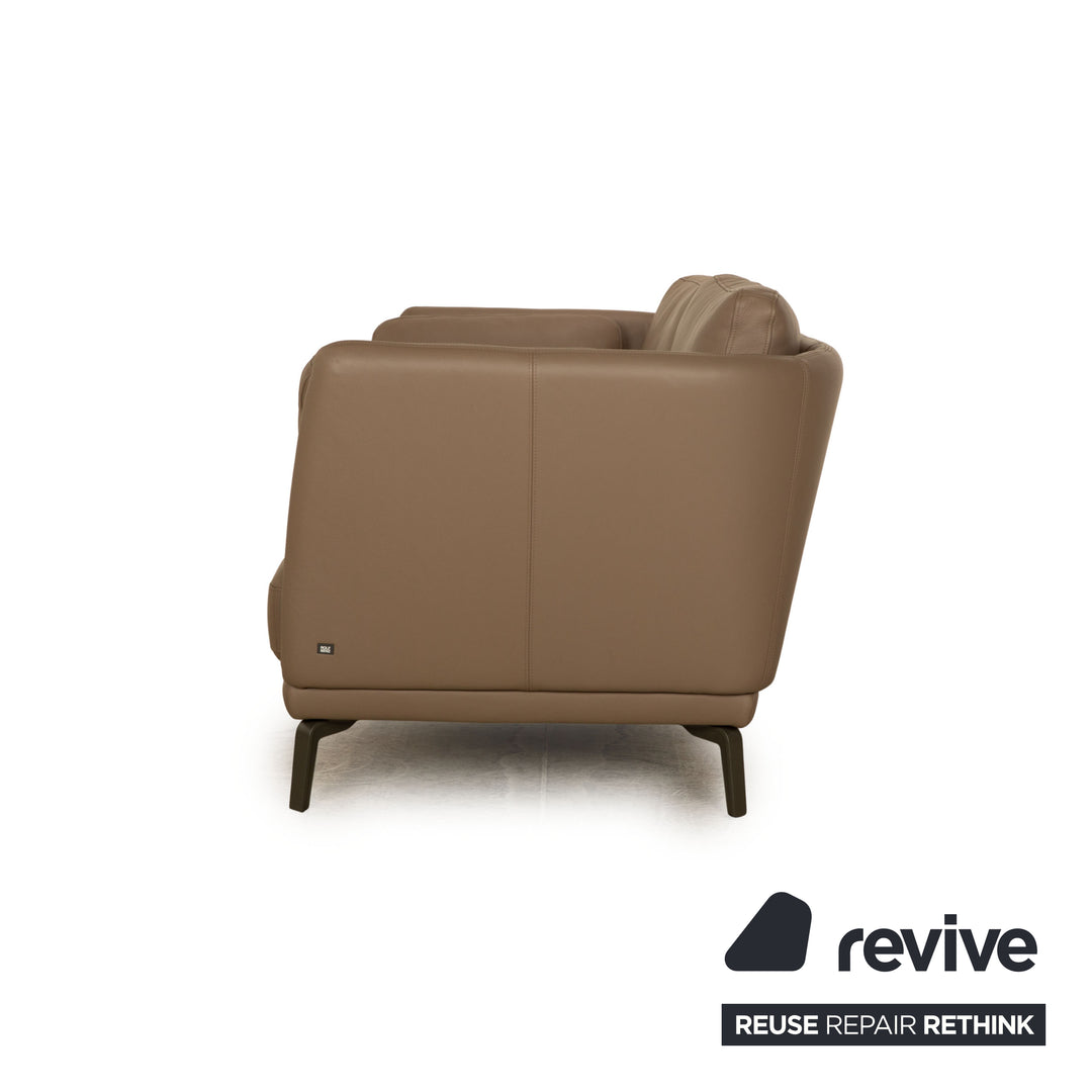 Rolf Benz 525 Rondo Canapé 2 Places en Cuir Gris Beige