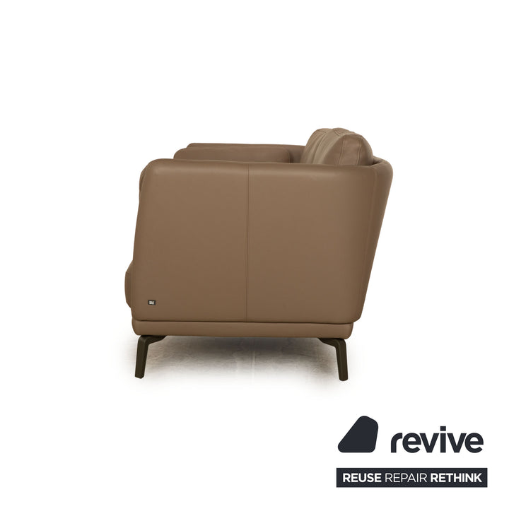 Rolf Benz 525 Rondo Canapé 2 Places en Cuir Gris Beige