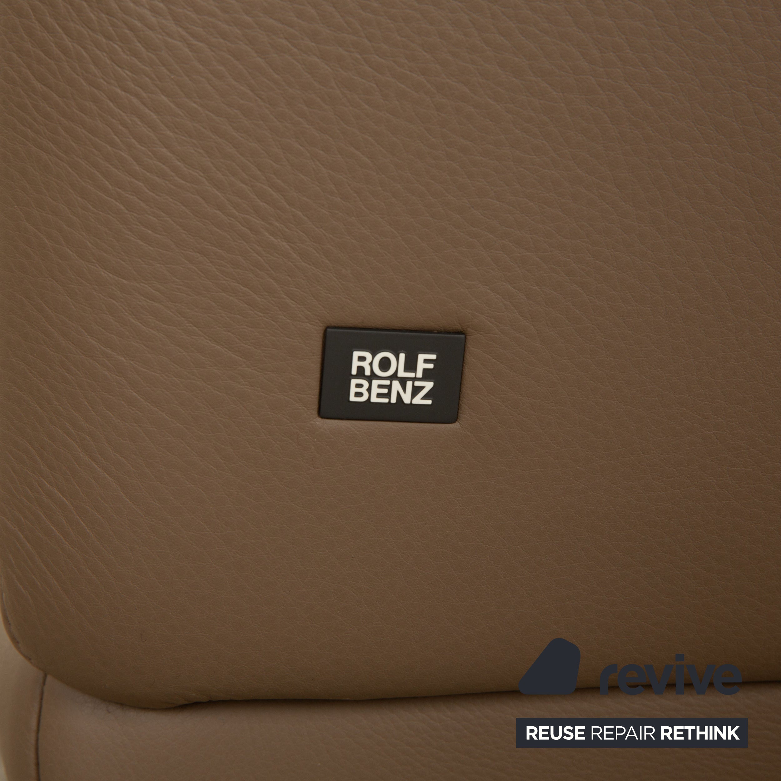 Rolf Benz 525 Rondo Leather Two Seater Gray Beige Sofa Couch