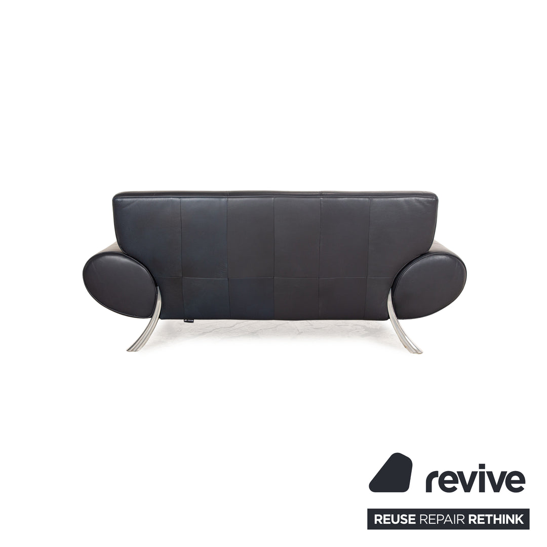 Rolf Benz 545 Leather Two Seater Blue Dark Blue Sofa Couch