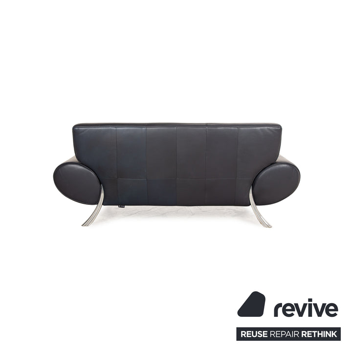 Rolf Benz 545 Leather Two Seater Blue Dark Blue Sofa Couch