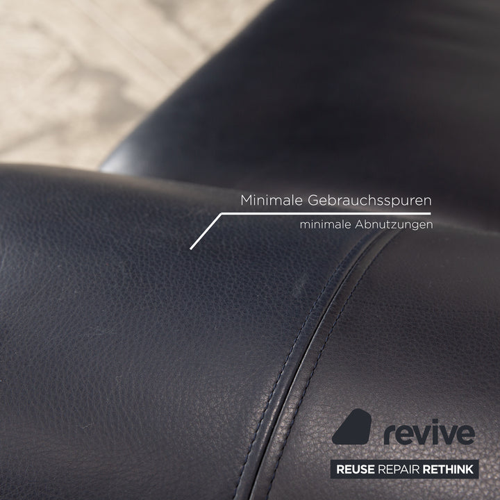 Rolf Benz 545 Leather Two Seater Blue Dark Blue Sofa Couch