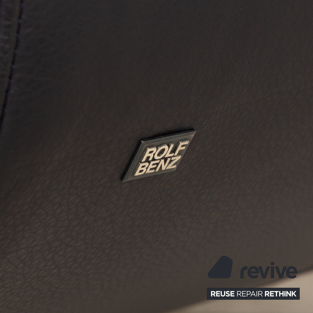 Rolf Benz 545 Leather Two Seater Blue Dark Blue Sofa Couch