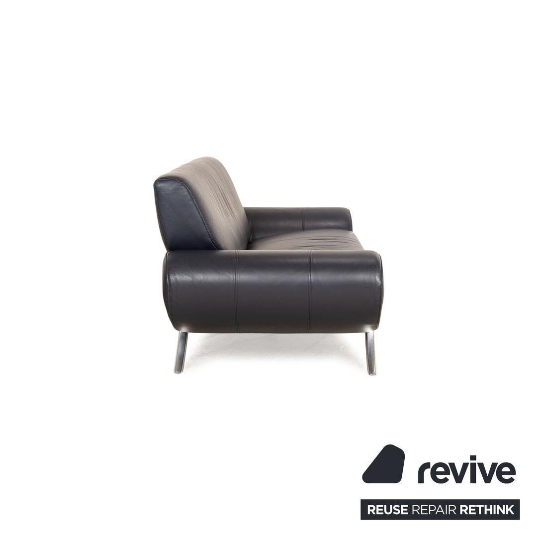 Rolf Benz 545 Leather Two Seater Blue Dark Blue Sofa Couch