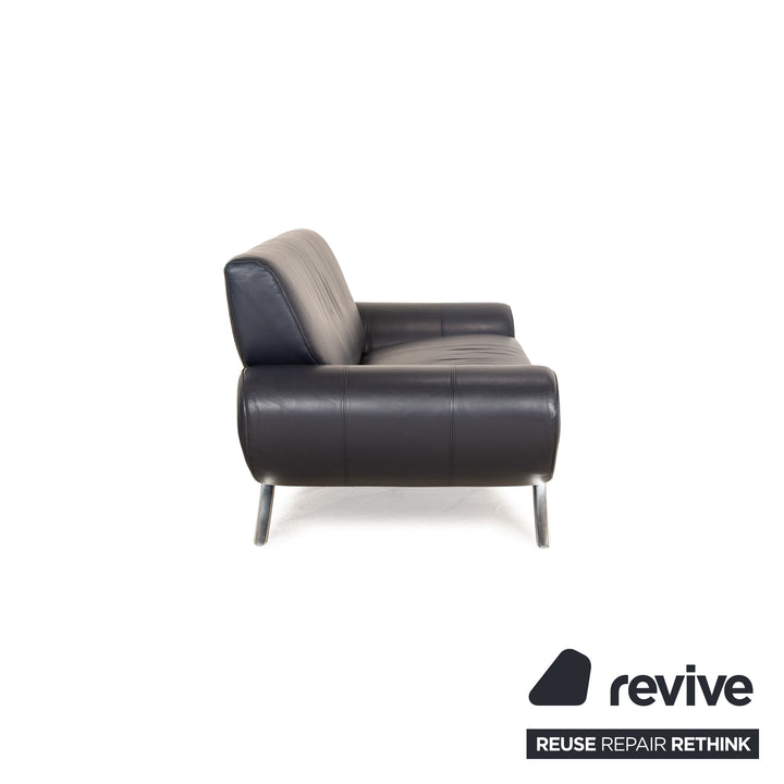 Rolf Benz 545 Leather Two Seater Blue Dark Blue Sofa Couch