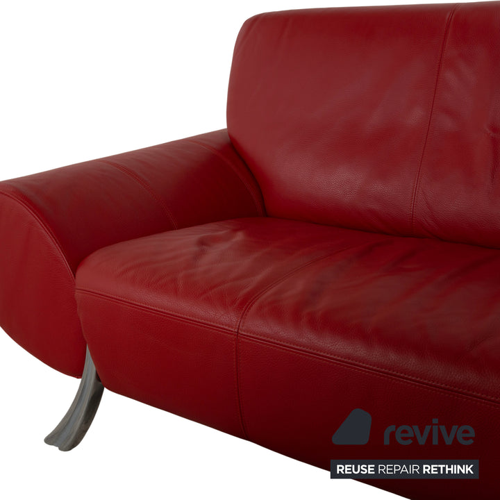 Rolf Benz 545 Leder Zweisitzer Rot Sofa Couch