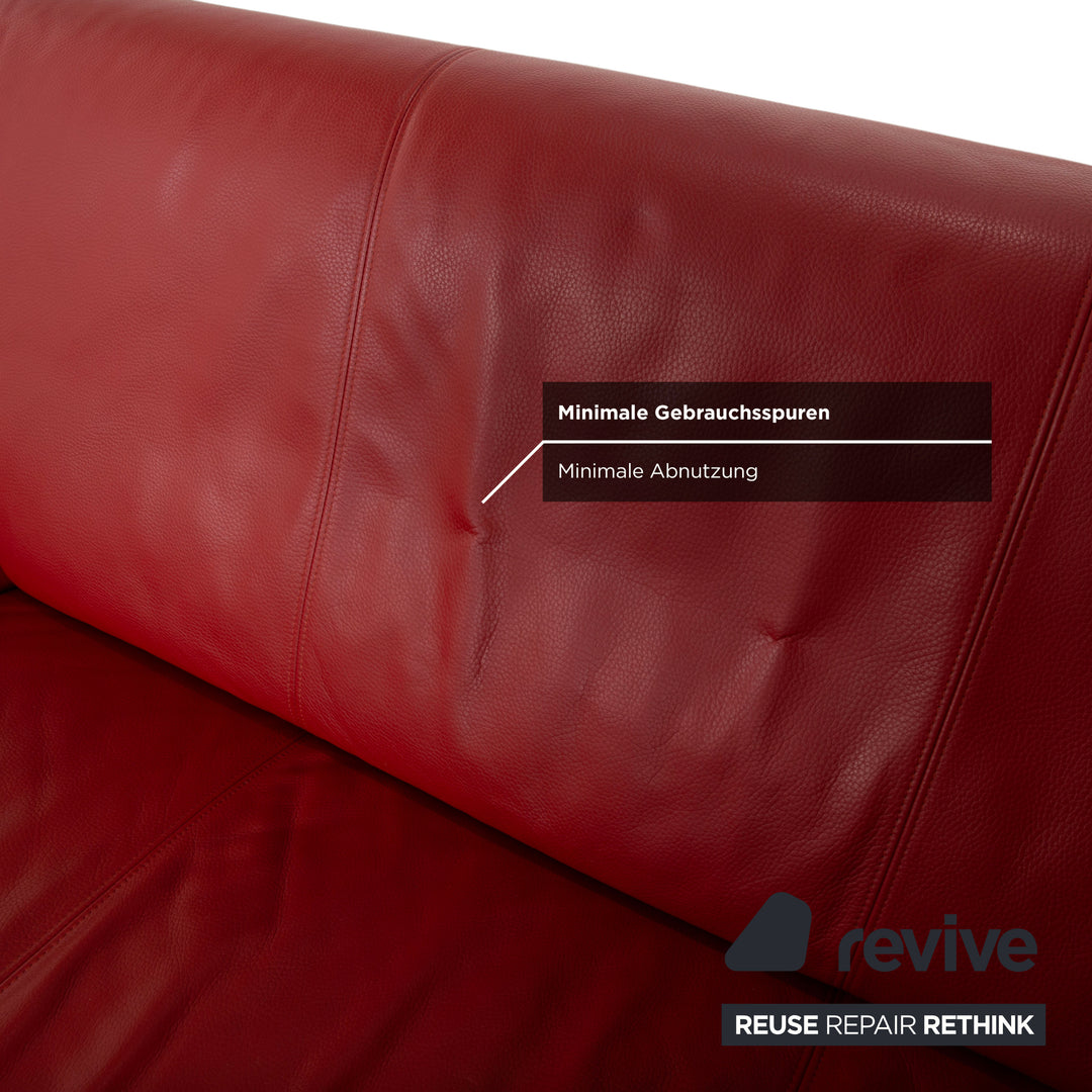 Rolf Benz 545 Leder Zweisitzer Rot Sofa Couch