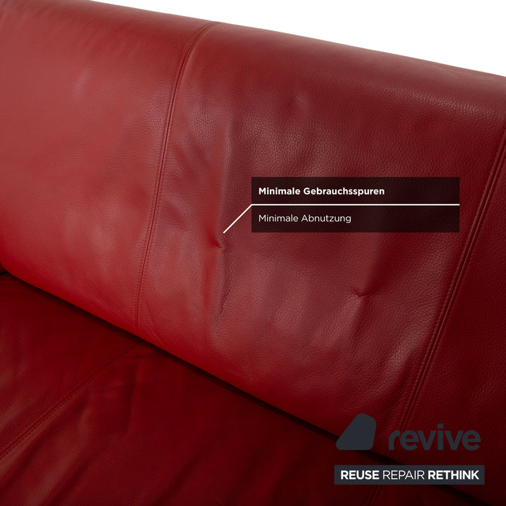 Rolf Benz 545 Leder Zweisitzer Rot Sofa Couch