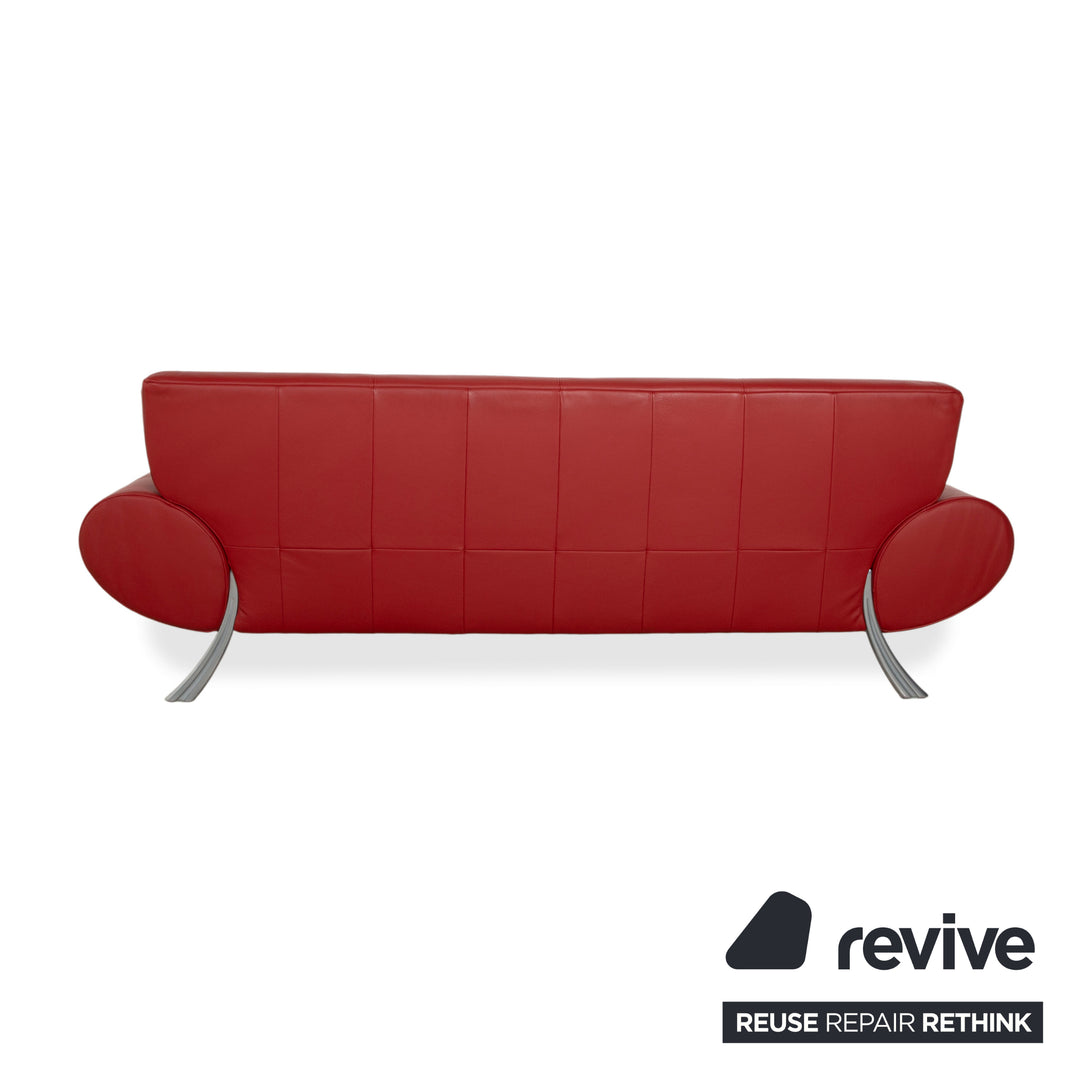 Rolf Benz 545 Leder Zweisitzer Rot Sofa Couch