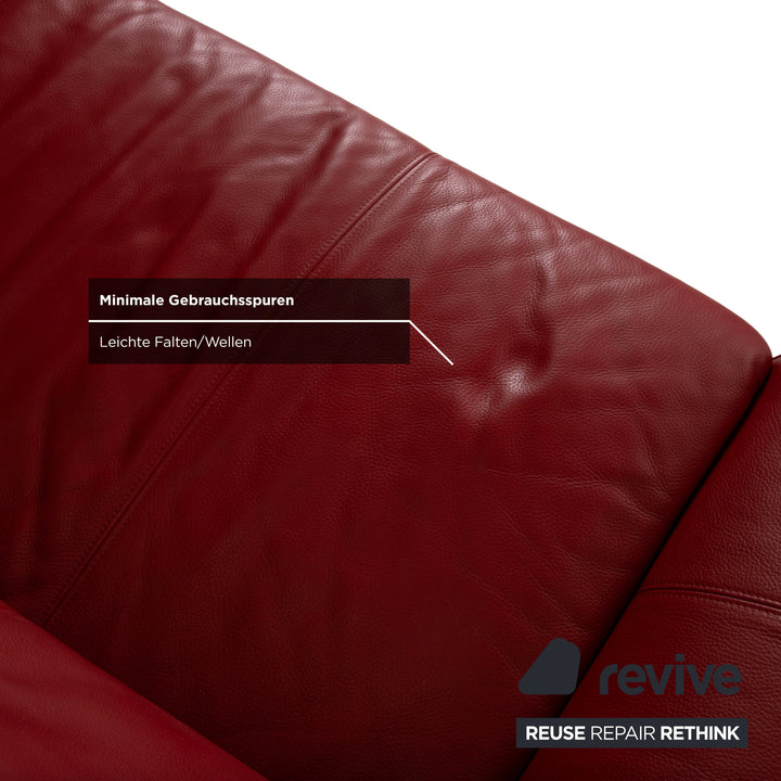 Rolf Benz 545 Leder Zweisitzer Rot Sofa Couch
