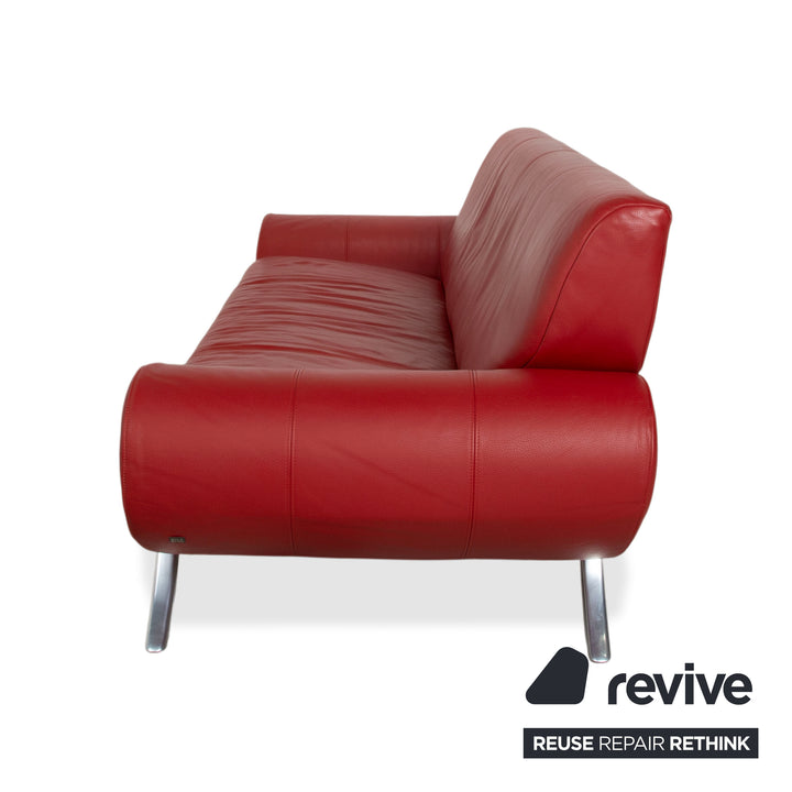 Rolf Benz 545 Leder Zweisitzer Rot Sofa Couch