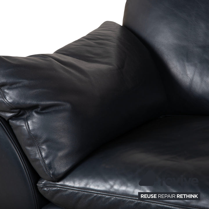 Rolf Benz 5600 Leder Dreisitzer Dunkelblau Sofa Couch