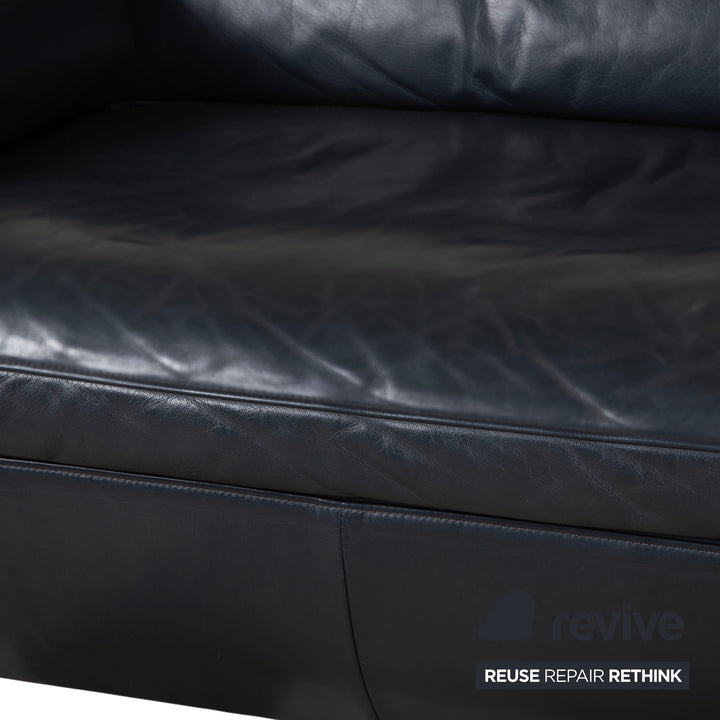 Rolf Benz 5600 Leder Dreisitzer Dunkelblau Sofa Couch