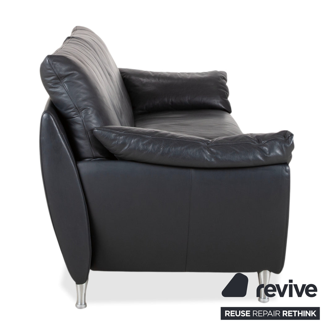Rolf Benz 5600 Leder Dreisitzer Dunkelblau Sofa Couch