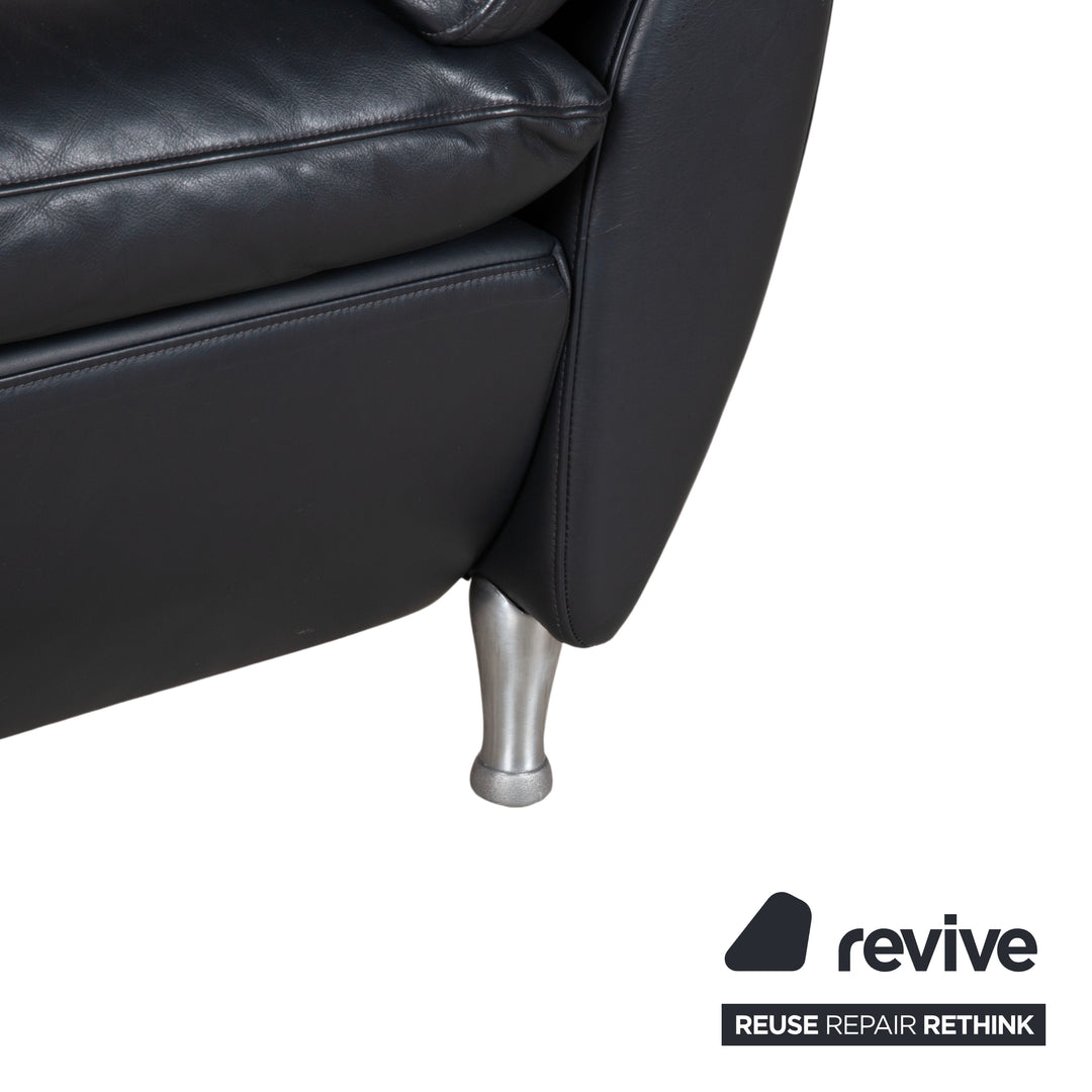 Rolf Benz 5600 Leder Dreisitzer Dunkelblau Sofa Couch