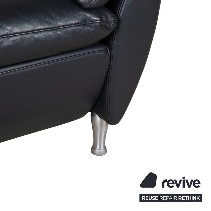 Rolf Benz 5600 Leder Dreisitzer Dunkelblau Sofa Couch