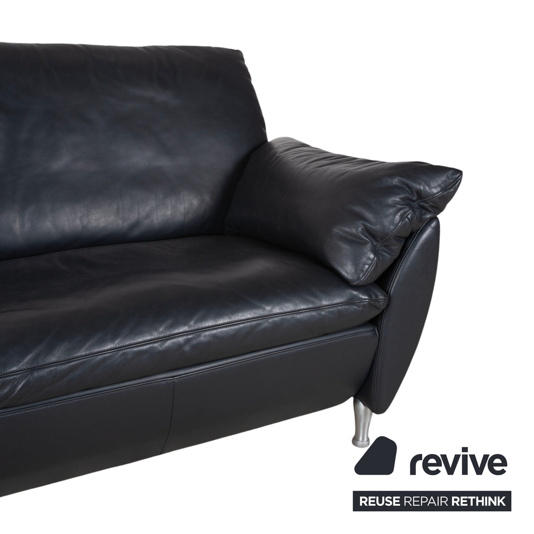 Rolf Benz 5600 Leder Dreisitzer Dunkelblau Sofa Couch