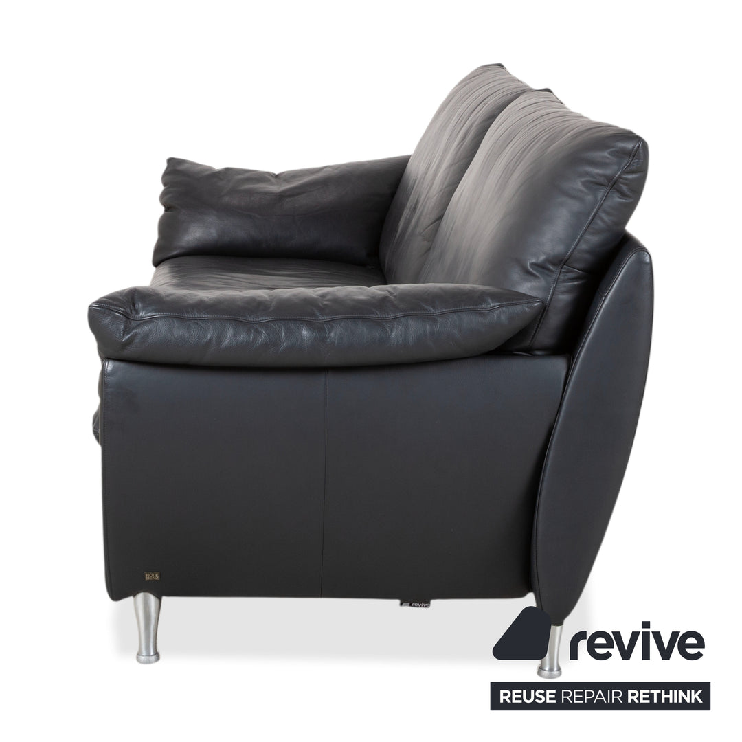 Rolf Benz 5600 Leder Dreisitzer Dunkelblau Sofa Couch