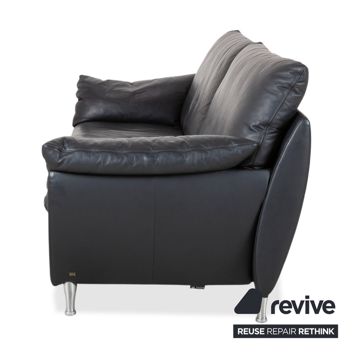 Rolf Benz 5600 Leder Dreisitzer Dunkelblau Sofa Couch