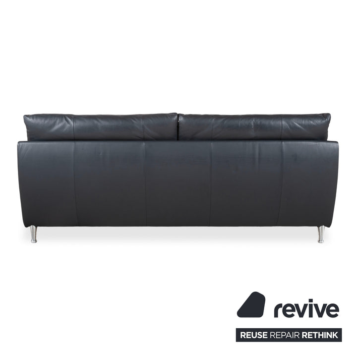 Rolf Benz 5600 Leder Dreisitzer Dunkelblau Sofa Couch